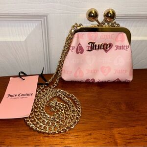 Brand New Juicy Couture Women’s “ Girls Just Wanna Have Fun “ Chain Mini Purse.